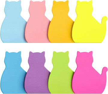 Cat Shape Sticky Note 8 Color 75 Sheets/Pad