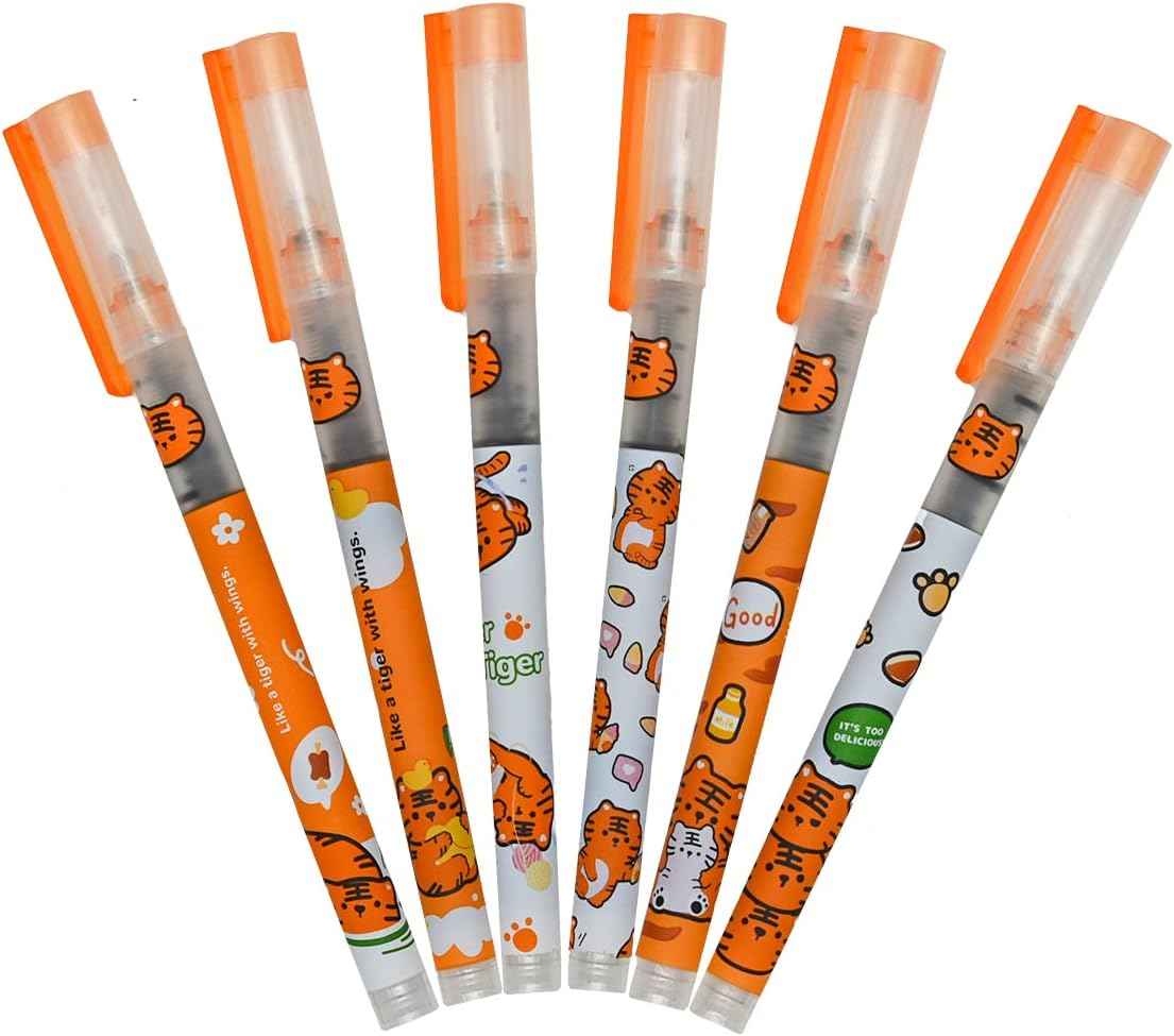 12PCS Tiger Liquid Ink Quick Dry Ink Rollerball Pens Black Ink