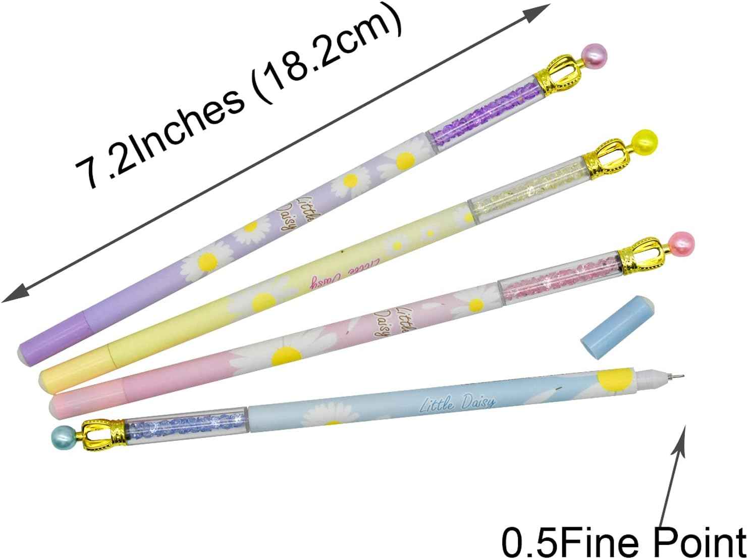 12PCS Fancy Floral Crown Gel Pens 0.5mm Black Ink