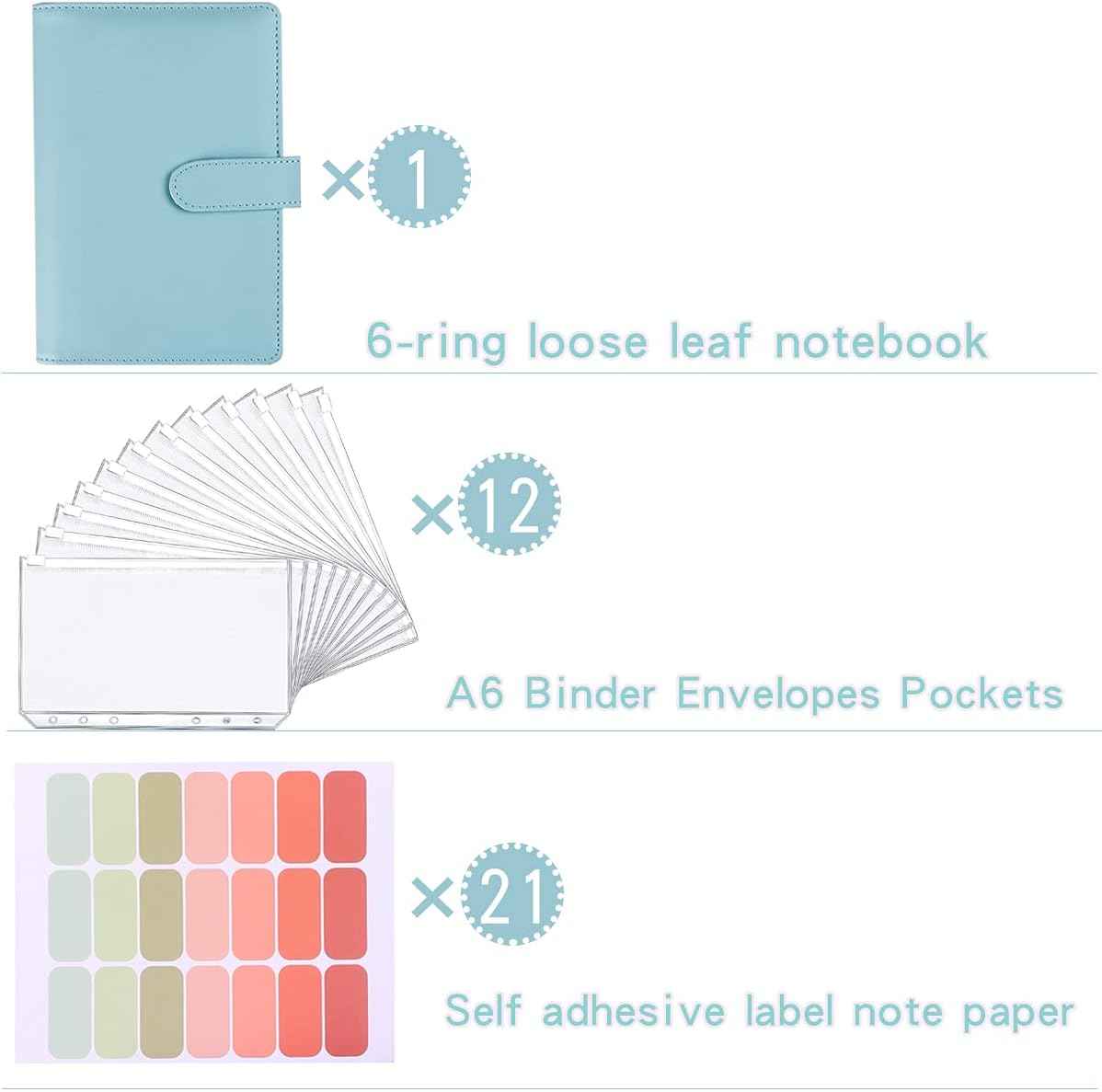 A5 Binder Notebook Financial Management with 12PCS Budget Envelopes