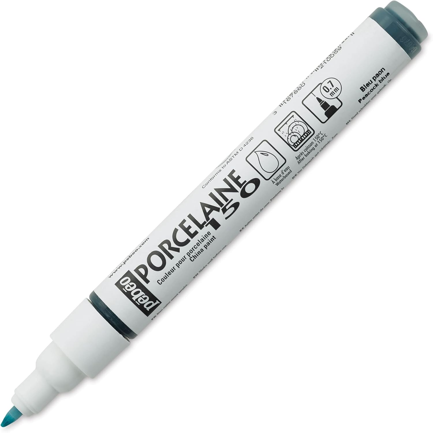 Pebeo Porcelaine 150, China Paint Fine Tip Marker 0.7mm Peacock Blue