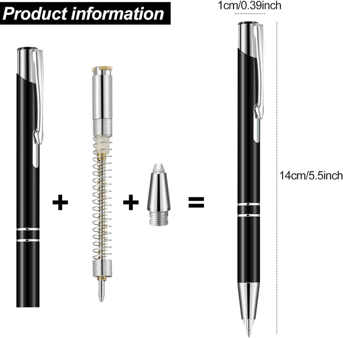 4 Pack Ballpoint Pens with LED Light for Writing in the Dark Black, Silver, Blue, Red