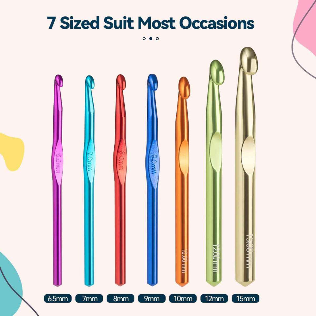 36PCS Large Crochet Hooks Set 6.5MM-15MM Crochet Needles and Accessories