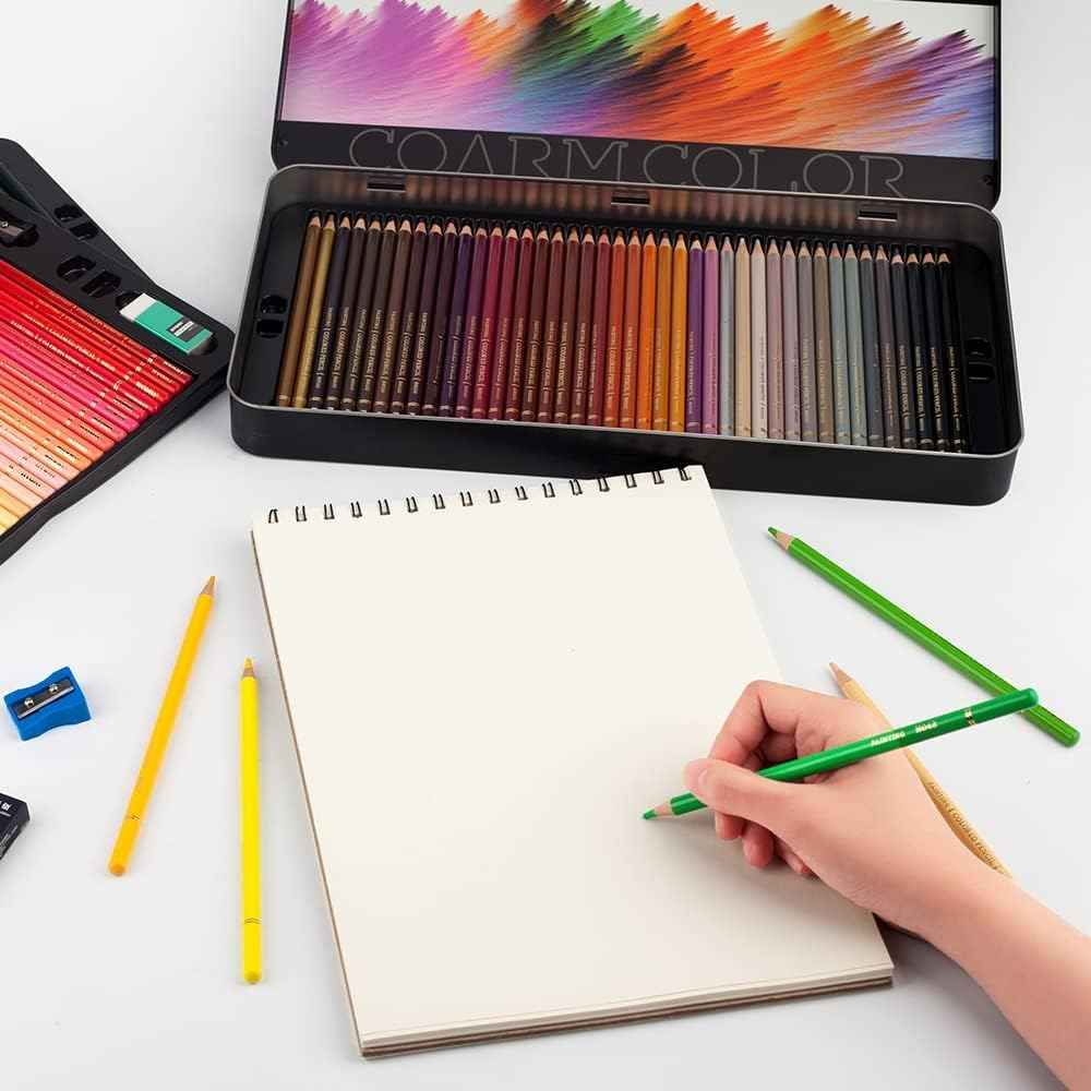 NYONI Professional 72 Colored Drawing Pencils Tin Box