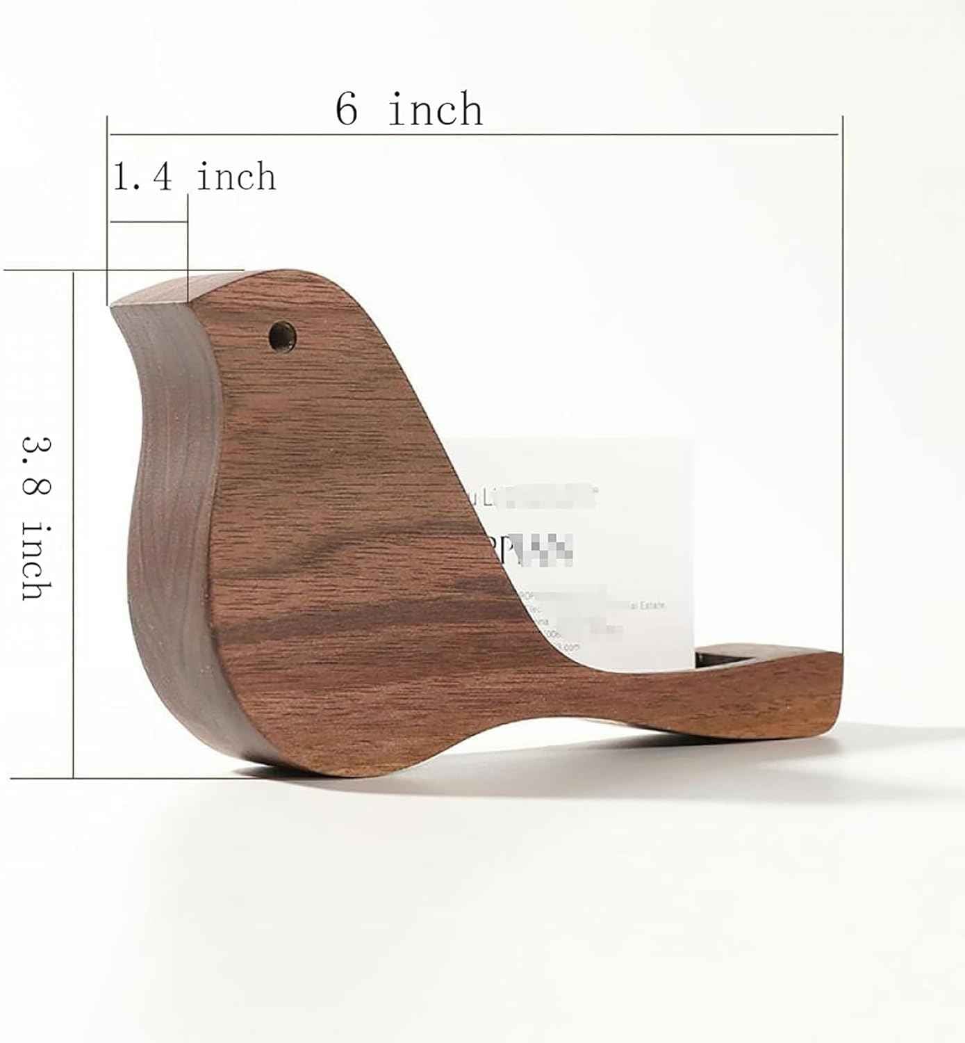 Wooden Business Card Holder for Desk Bird Shape
