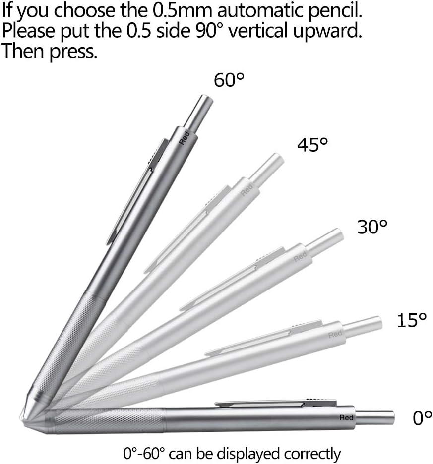 4 in 1 Multifunction Pen,3 Color Ink Ball Pen,0.5mm Mechanical Pencil Silver