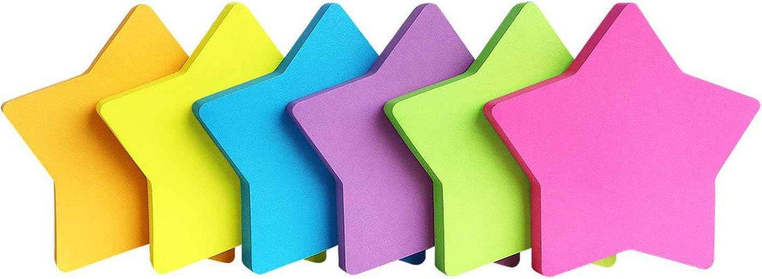 Star Shape Sticky Notes 6 Color 75 Sheets/Pad