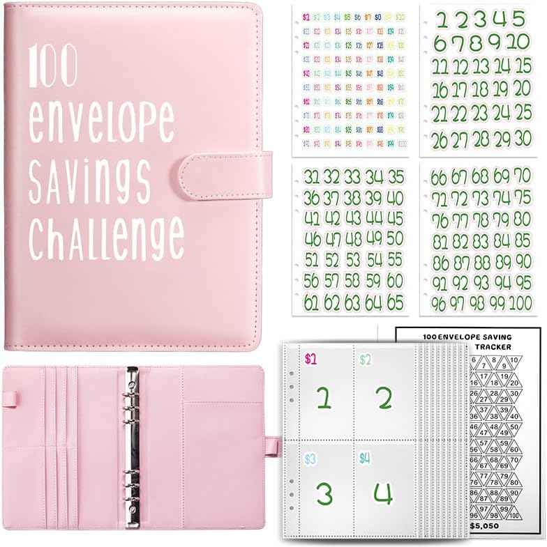 100 Day Challenge A5 Money Saving Budget Binder Pink