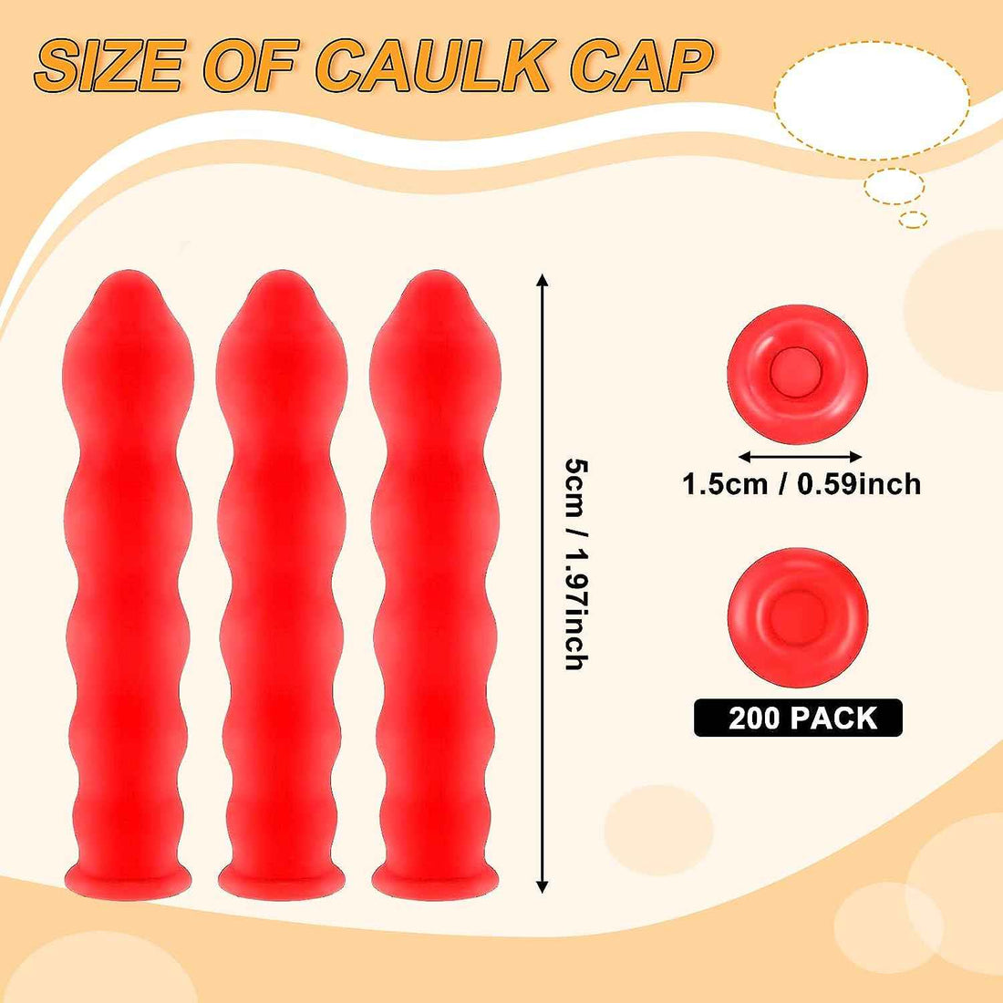 Caulk Saver Caps Caulking Tube Covers for Sealing and Preserving,Red