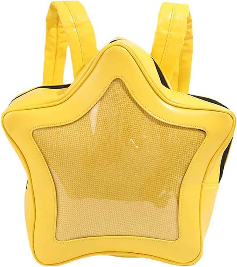 Yellow Star Kawaii PU Leather Ita Bag Backpack