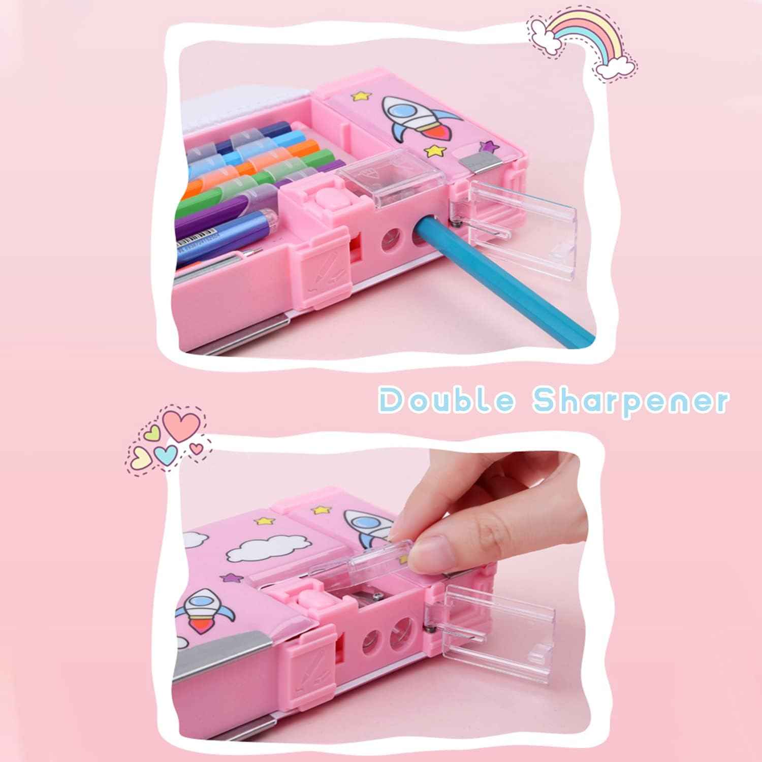 Pop Up Multifunction Pencil Case Pen Box Organizer Happy Trip