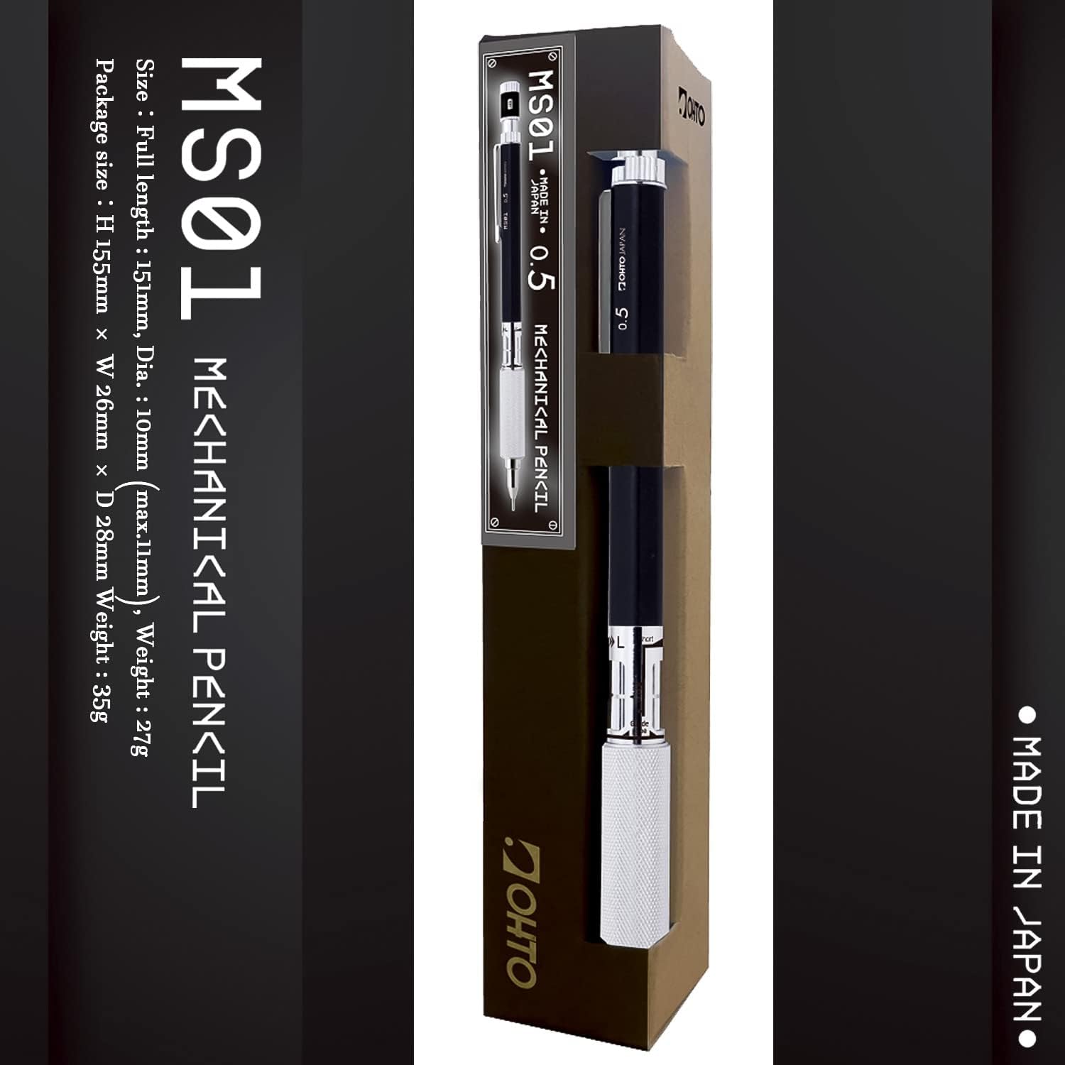 OHTO JAPAN MS01 Mechanical Pencil - 0.3mm/0.5mm