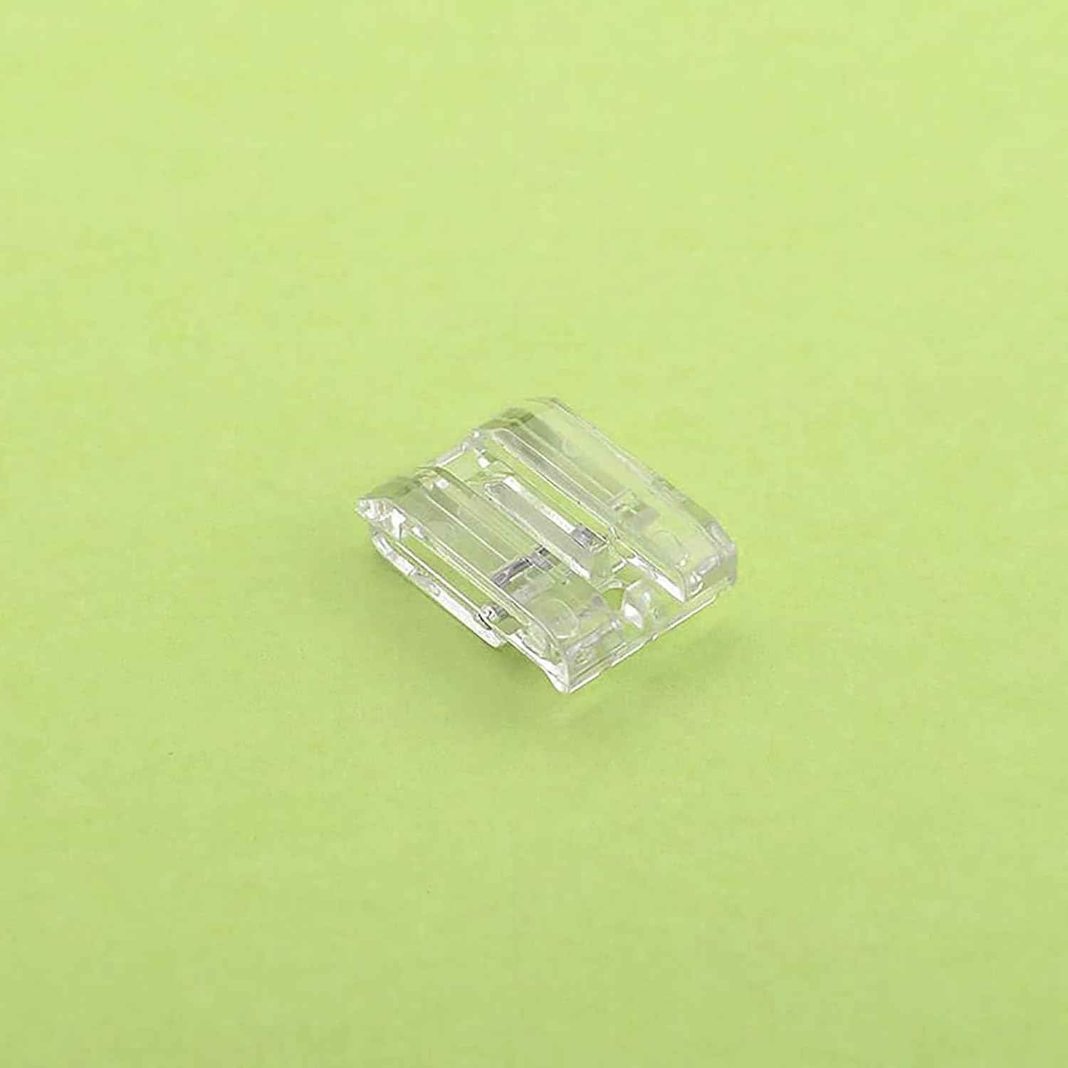 Plastic invisible zipper presser foot with center guide for neat zipper sewing