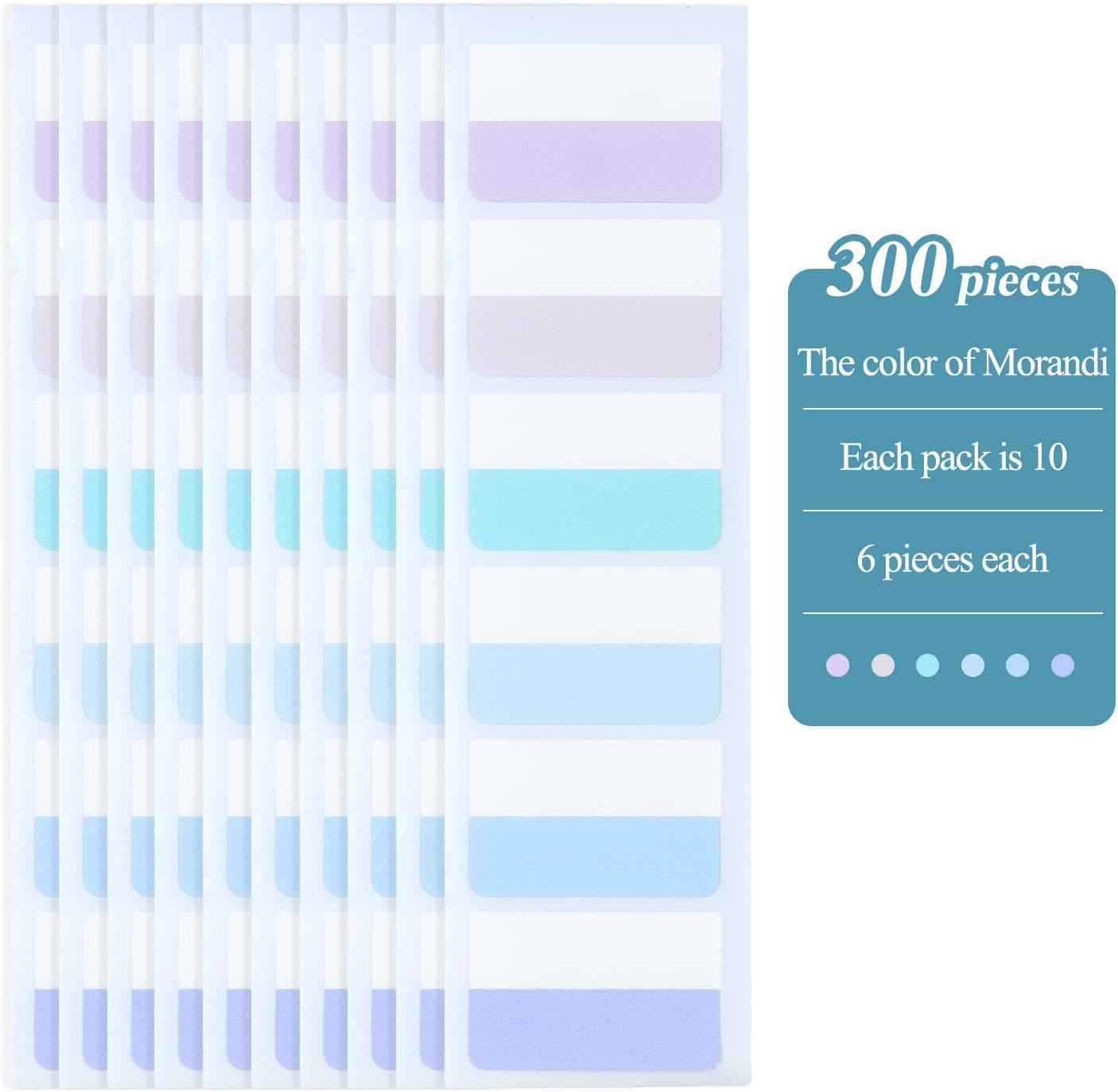 5 Pack Sticky Notes Annotation Tabs 300pcs Index Labels,Morandi Color