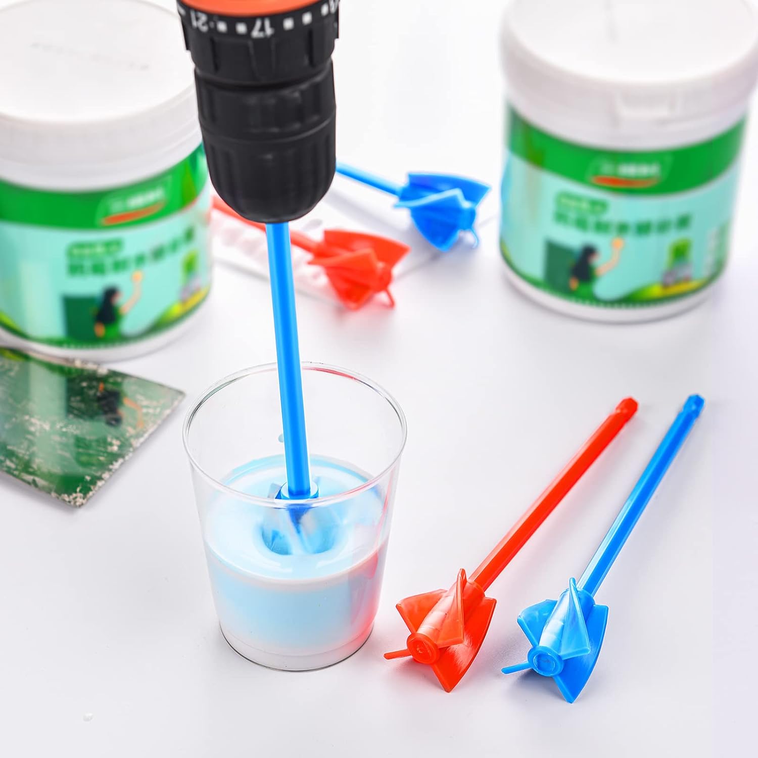 12Pcs Helix Paint Mixer Drill Attachment
