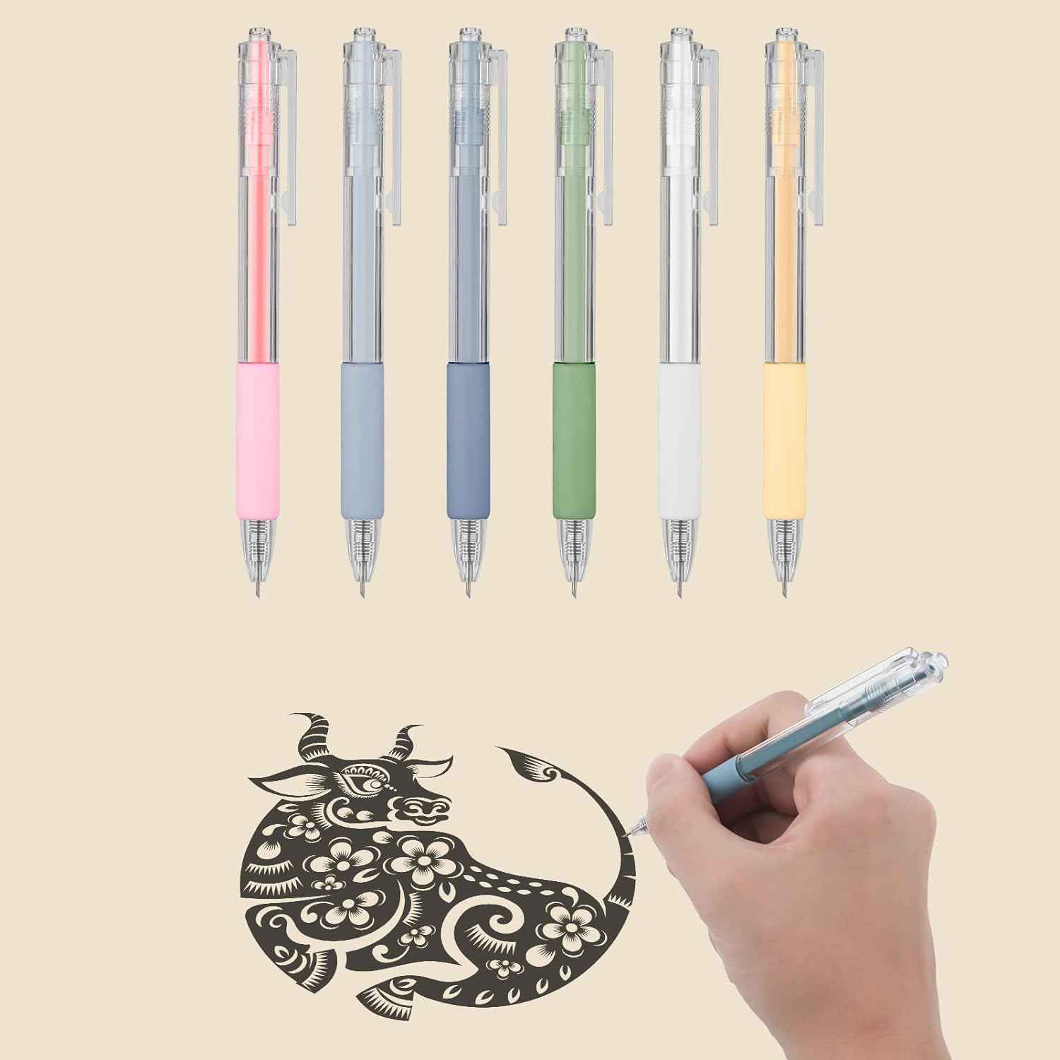 6pcs Craft Cutting Paper Pen Cutter Tool,ABS Resin Utility Knife Pen