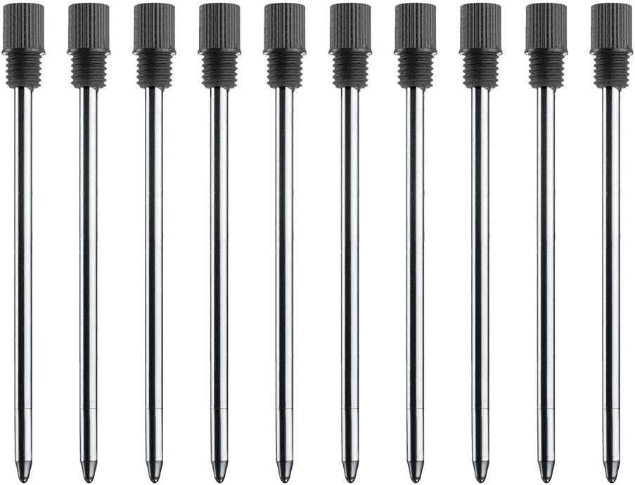 10pcs Black Blue Ink Replaceable Ballpoint Pen Refills,2.75 inch (70mm) Black
