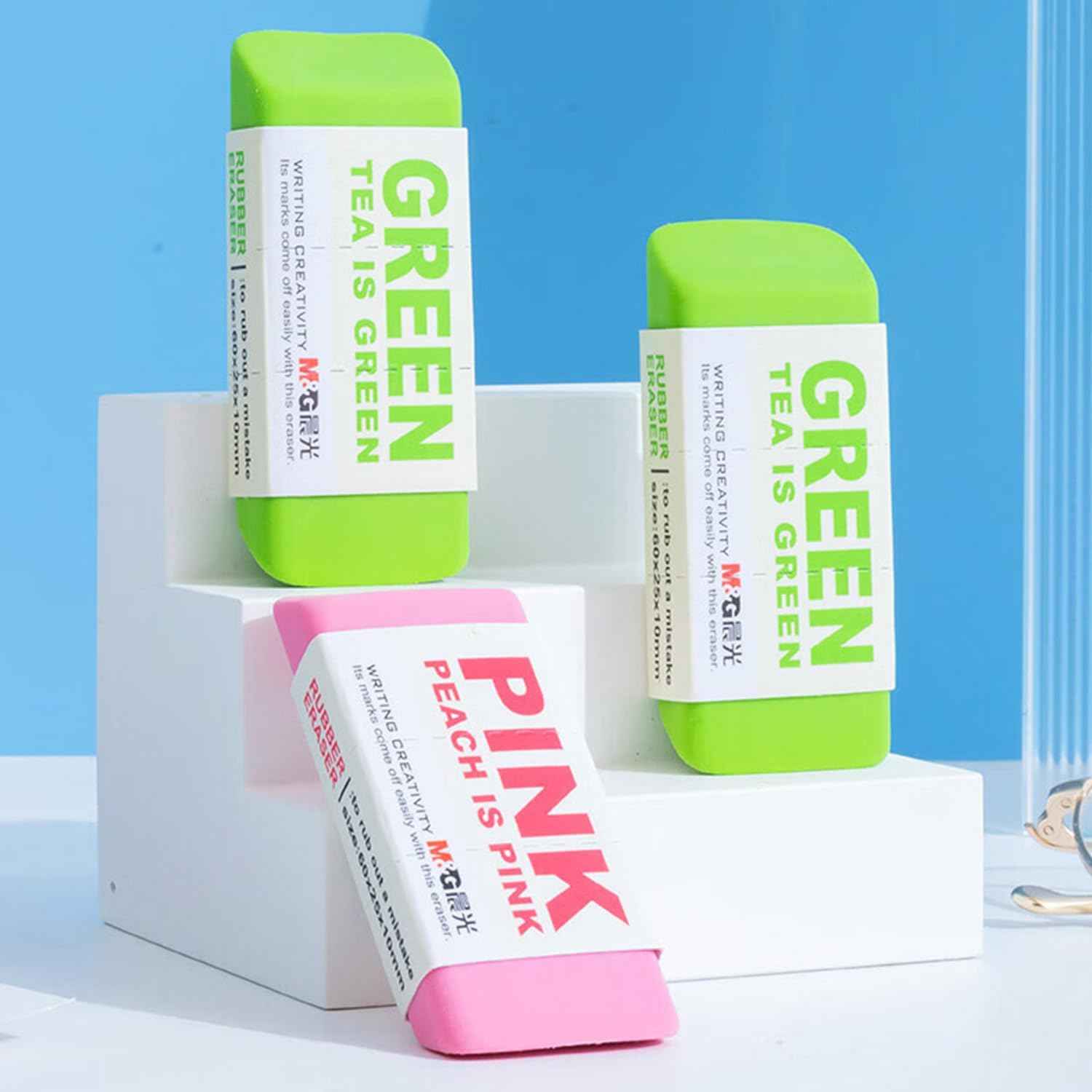 M&G Large Pencil Erasers,8 Assort Colors