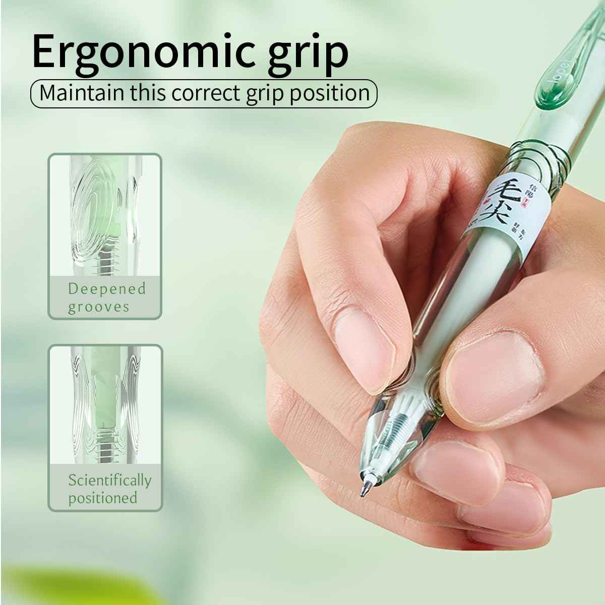 LOPET 4Pcs Bottle Twist Green Tea Scented Gel Pens