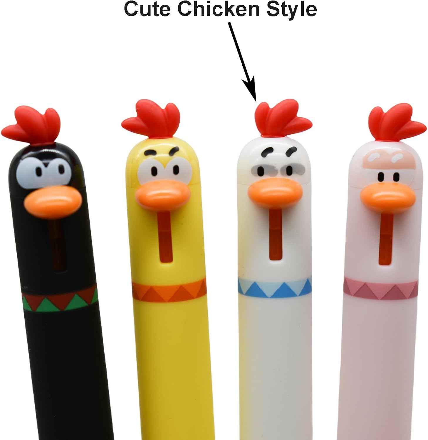 8PCS Cute Retractable Chicken Rollerball Gel Pens
