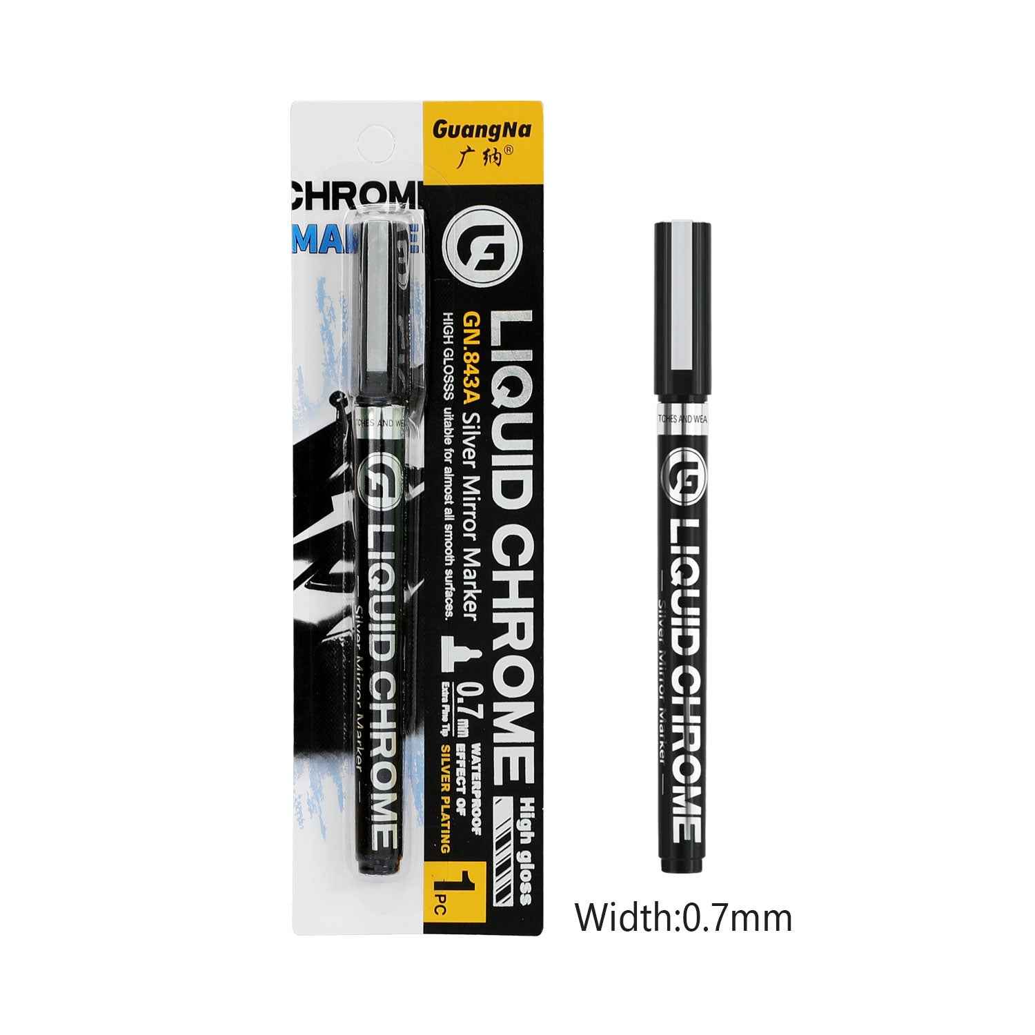 Guangna Liquid Chrome Mirror Marker - Silver - 2 Pack