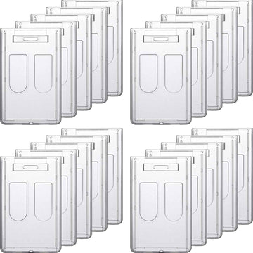 20Pcs Heavy Duty Badge Holders Rigid Hard Plastic