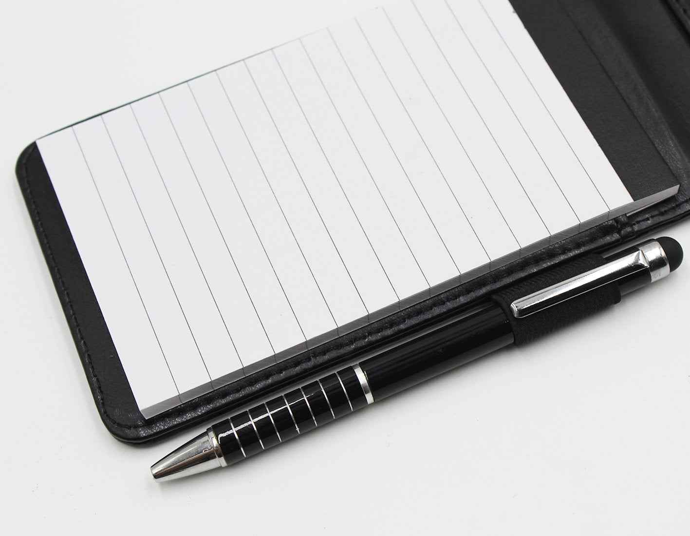 A7 Pocket PU Leather Mini Notepad with Calculator Ballpoint Pen Holder