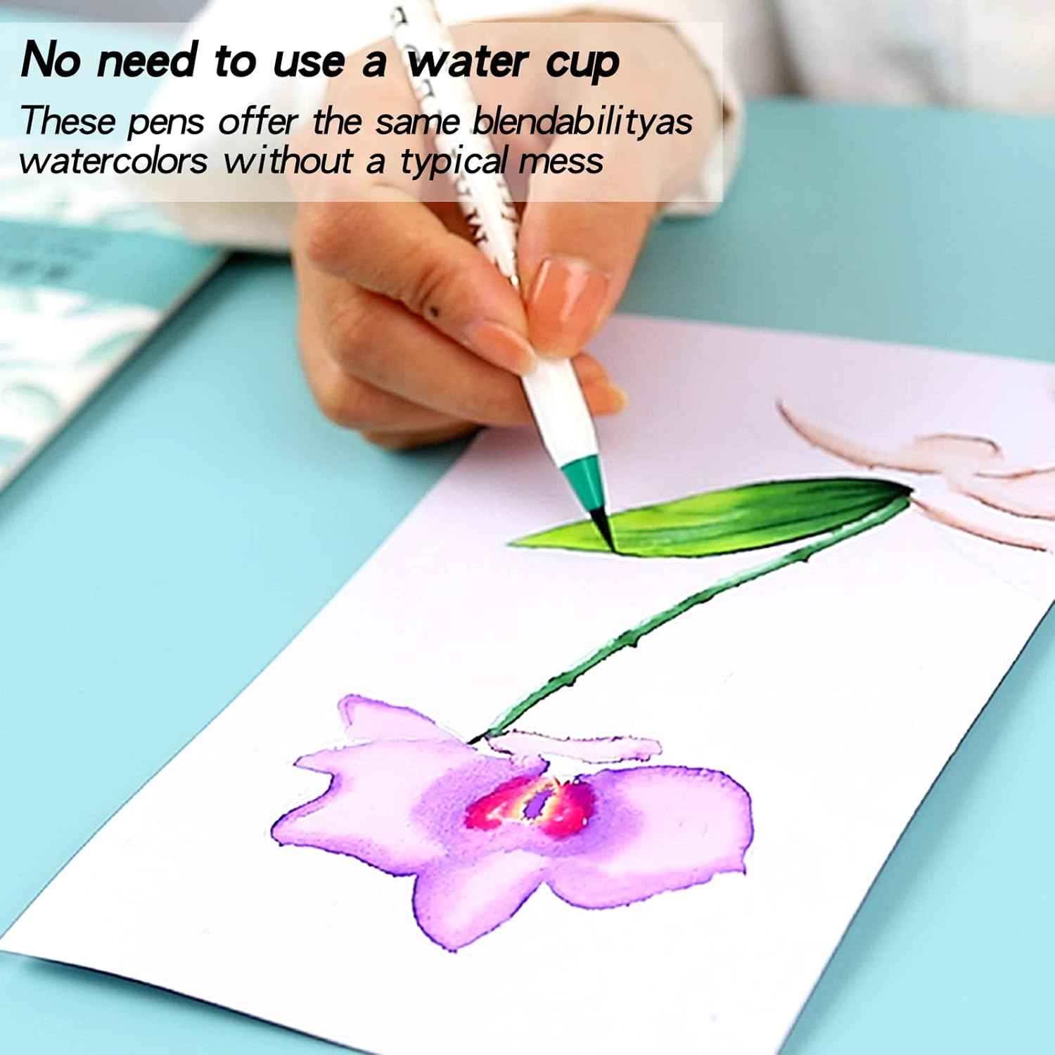 MAIKEDEPOT 96 Colors Watercolor Brush Pens with 3 Blending Brush