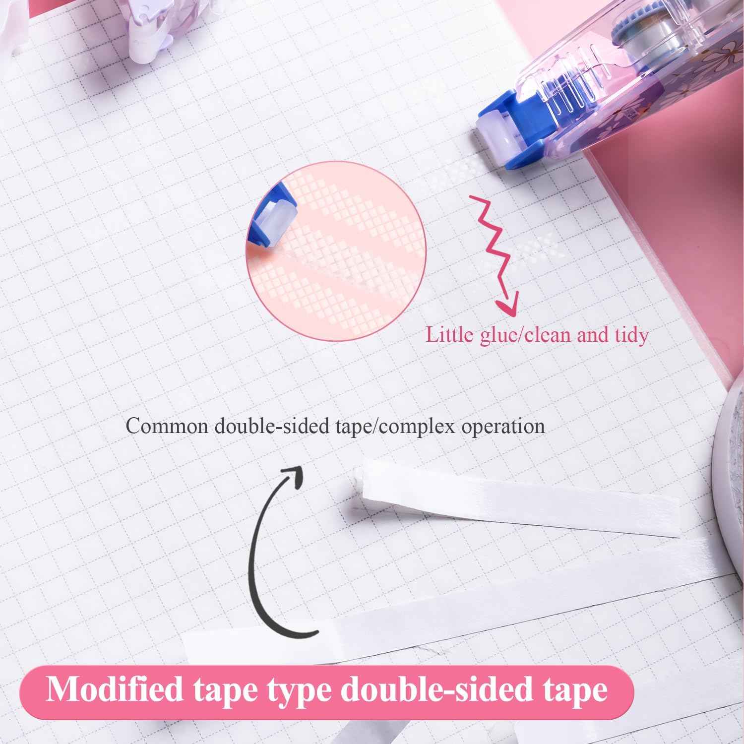 M&G Double Sided Glue Transparent Tape Roller,48M/157FT,6 Pack