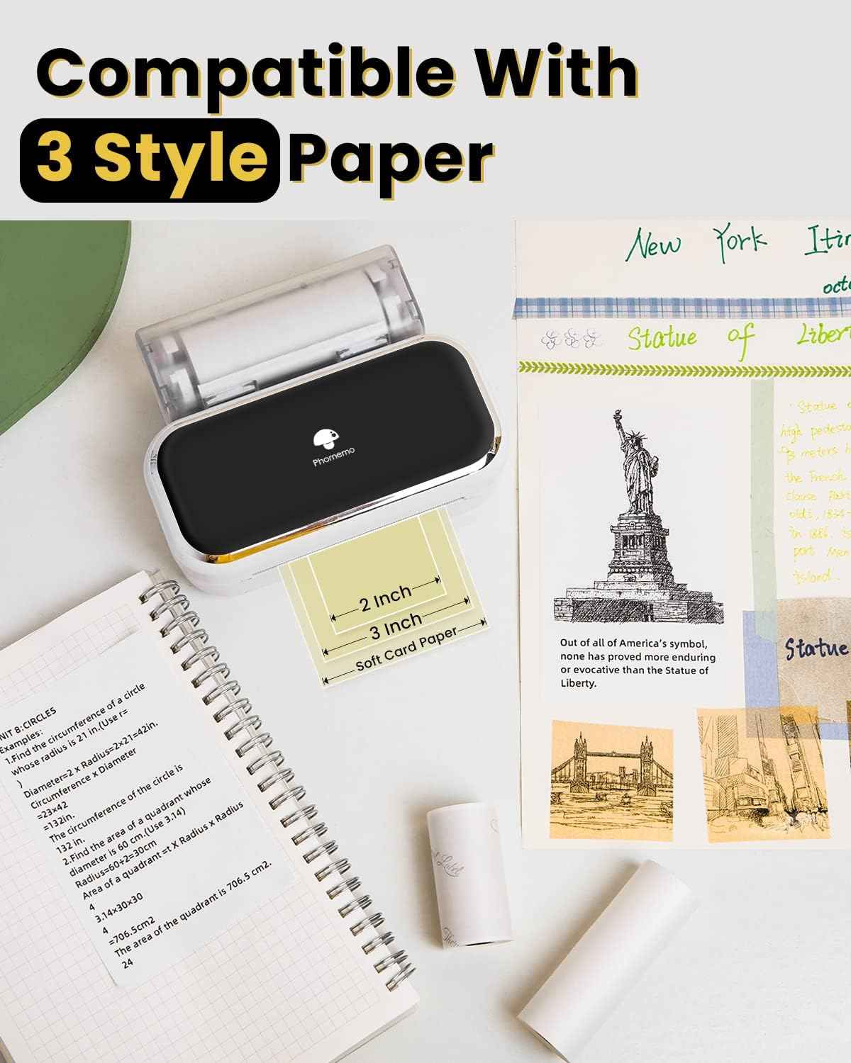 Phomemo M03 Portable Bluetooth Printer for 2-3 Inch Width Thermal Paper