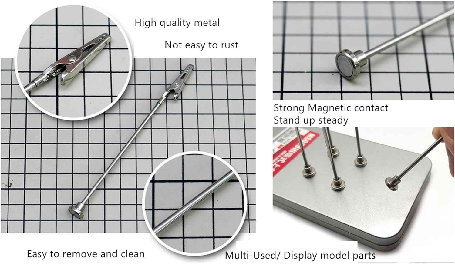 10 Magnetic Alligator Clip Sticks for Plastic Model Color Spray Paint