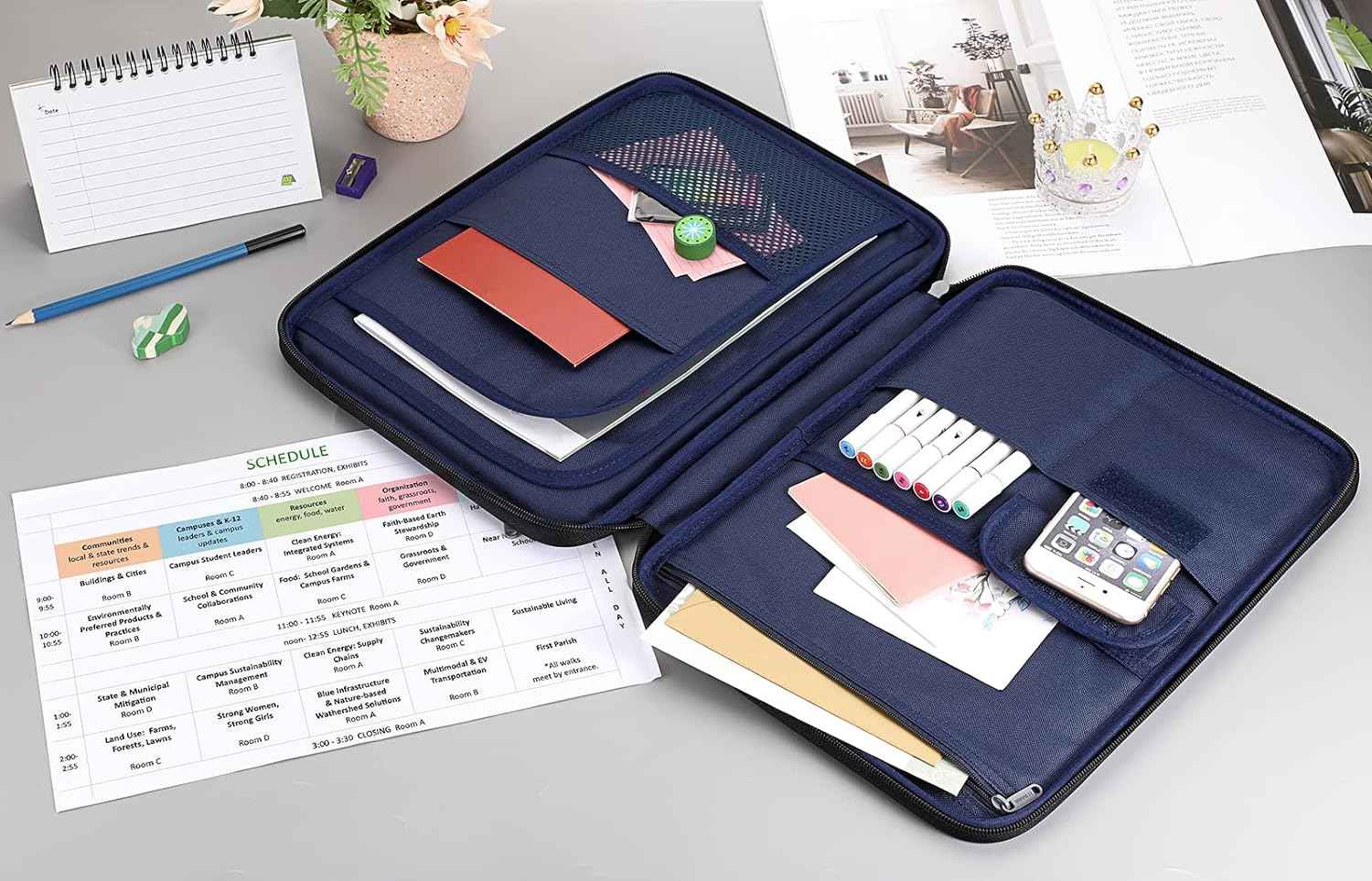 A4 Document File Bags Portfolio Organizer- Zipper Case