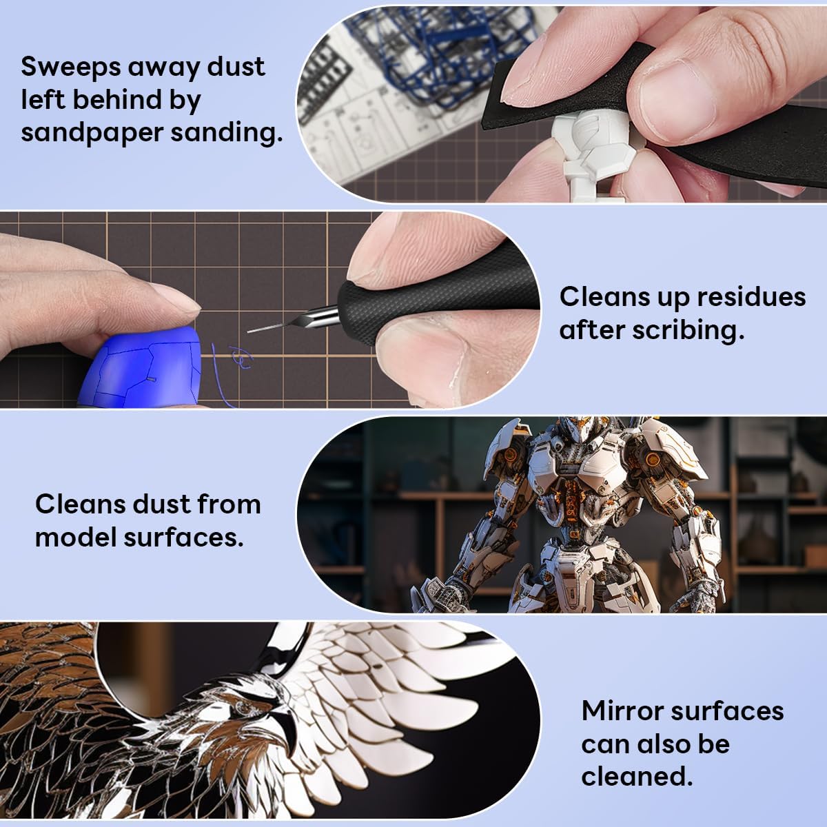Stedi Model Cleaning Brush Kits 3 Set for Statues,Gundam