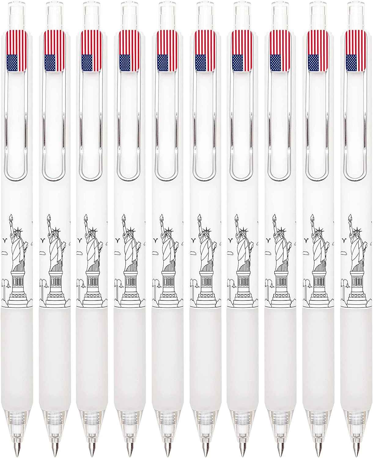 COLNK Retractable Gel Pens 0.5 Black Ink Writing Pen,Fine Point,12-Count