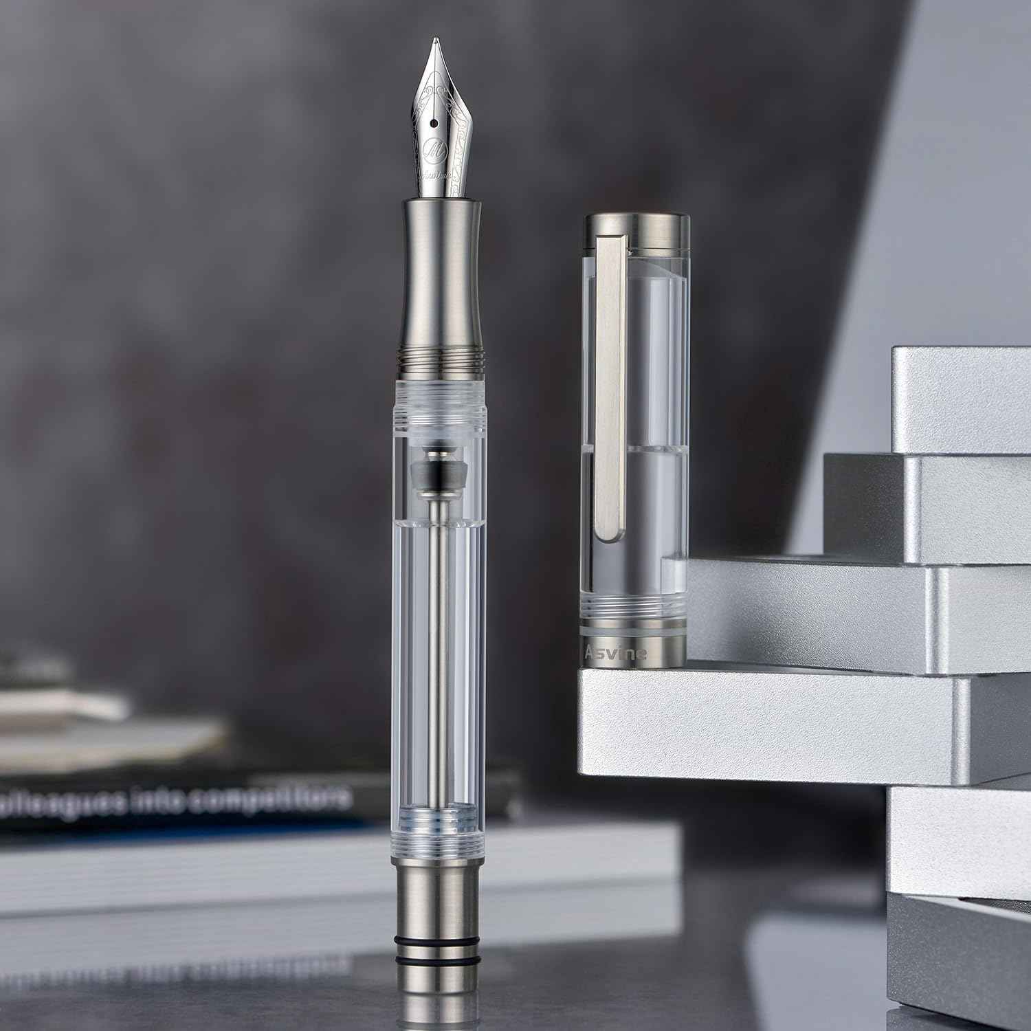 Asvine V200 Titanium Fountain Pen Vacuum Filling Iridium Nib