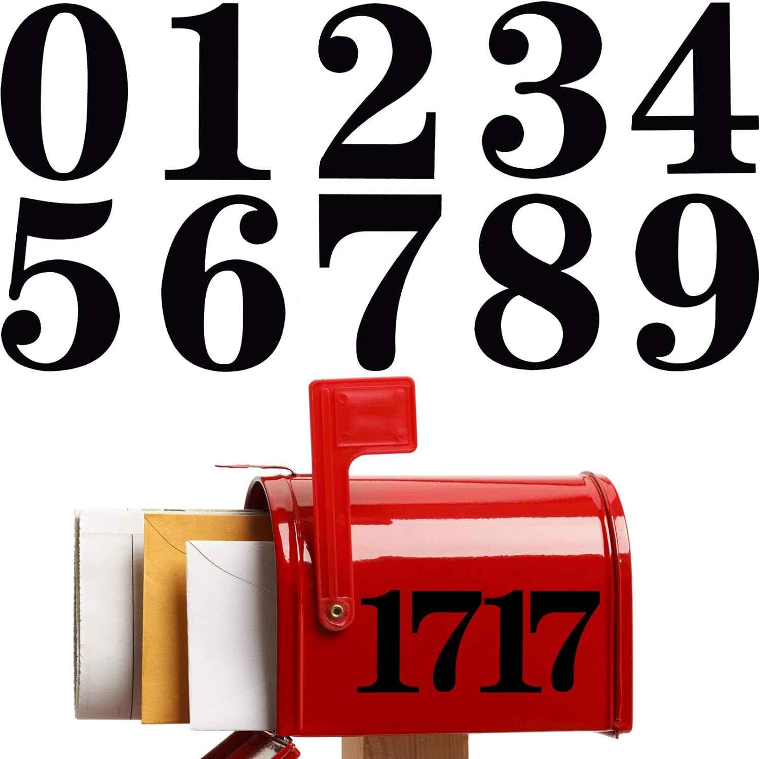Black Mailbox Numbers Sticker 3 Inch Self Adhesive 8 Pack