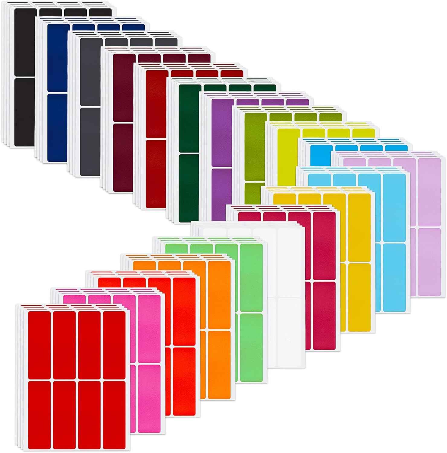 640Pcs Rectangular Color Coding Label Stickers 3 x 1 inch B