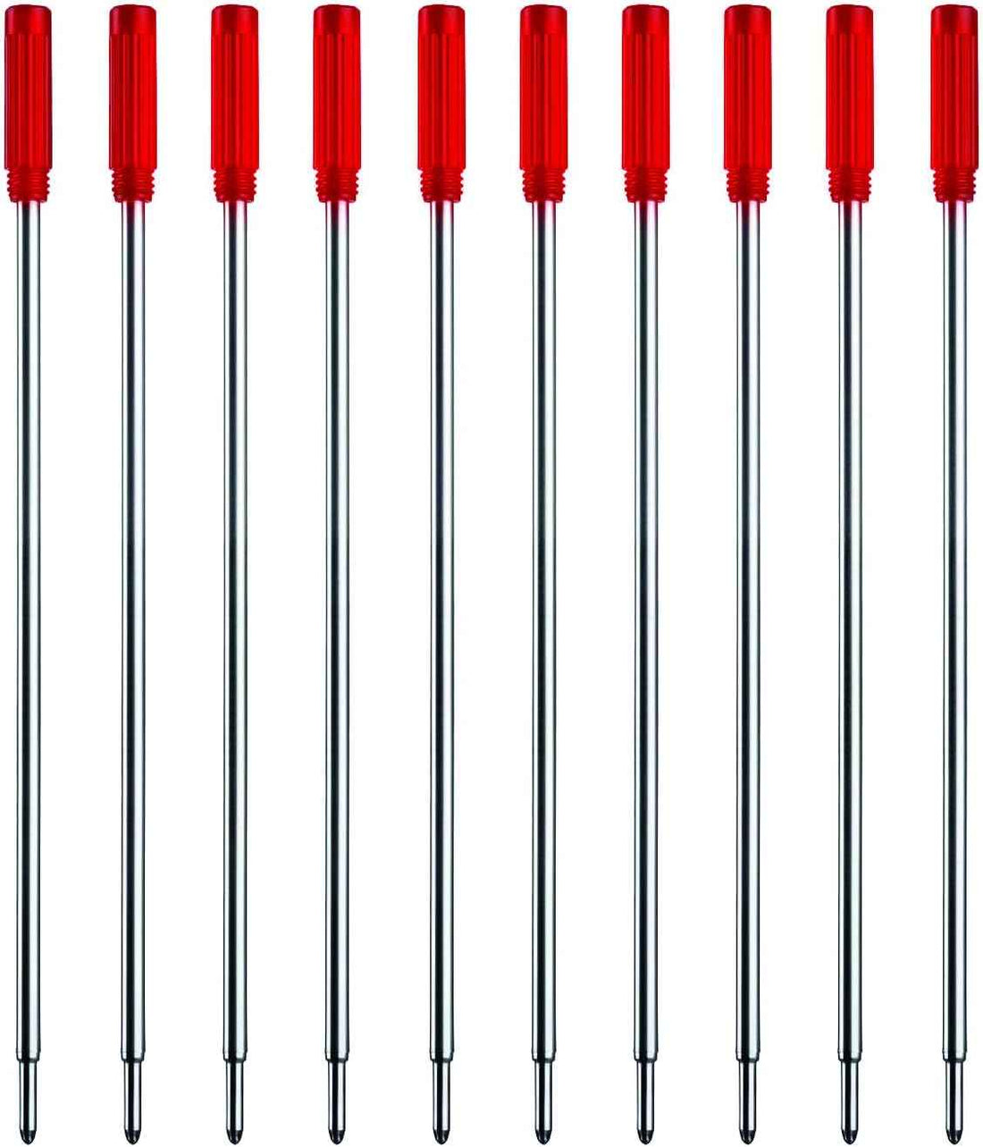 10pcs Black Ink Refills,Replaceable Pen Refills,1mm Medium Tip 116mm Red