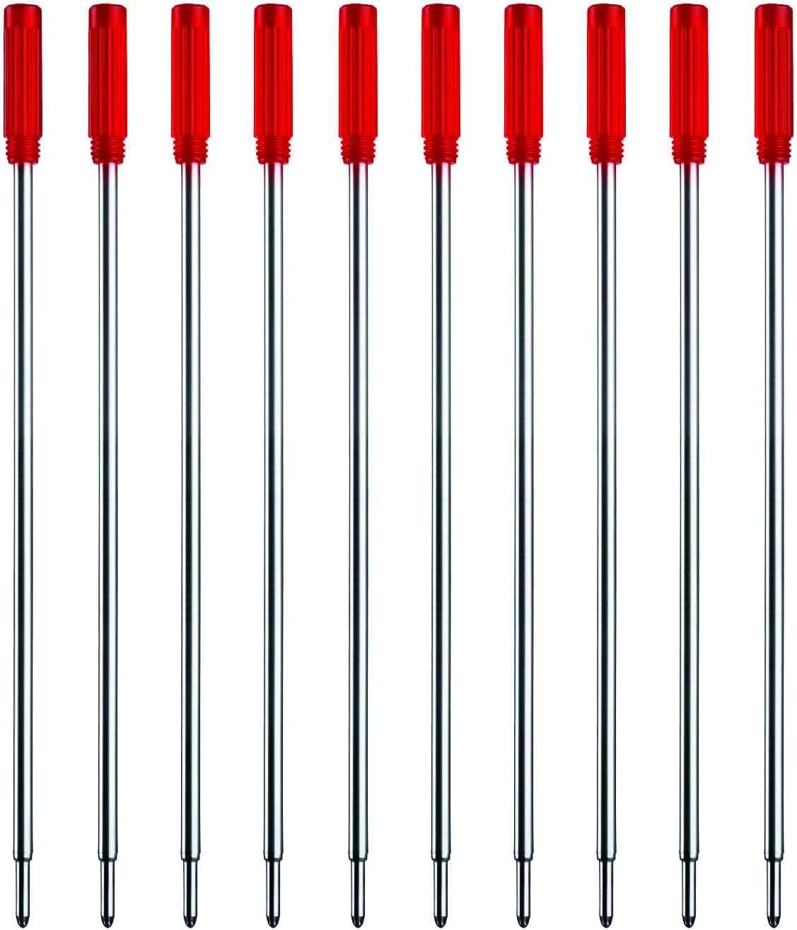 10pcs Black Ink Refills,Replaceable Pen Refills,1mm Medium Tip 116mm Red
