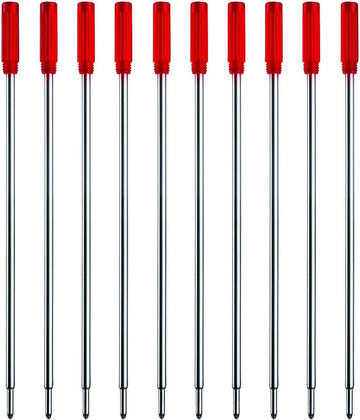 10pcs Black Ink Refills,Replaceable Pen Refills,1mm Medium Tip 116mm Red