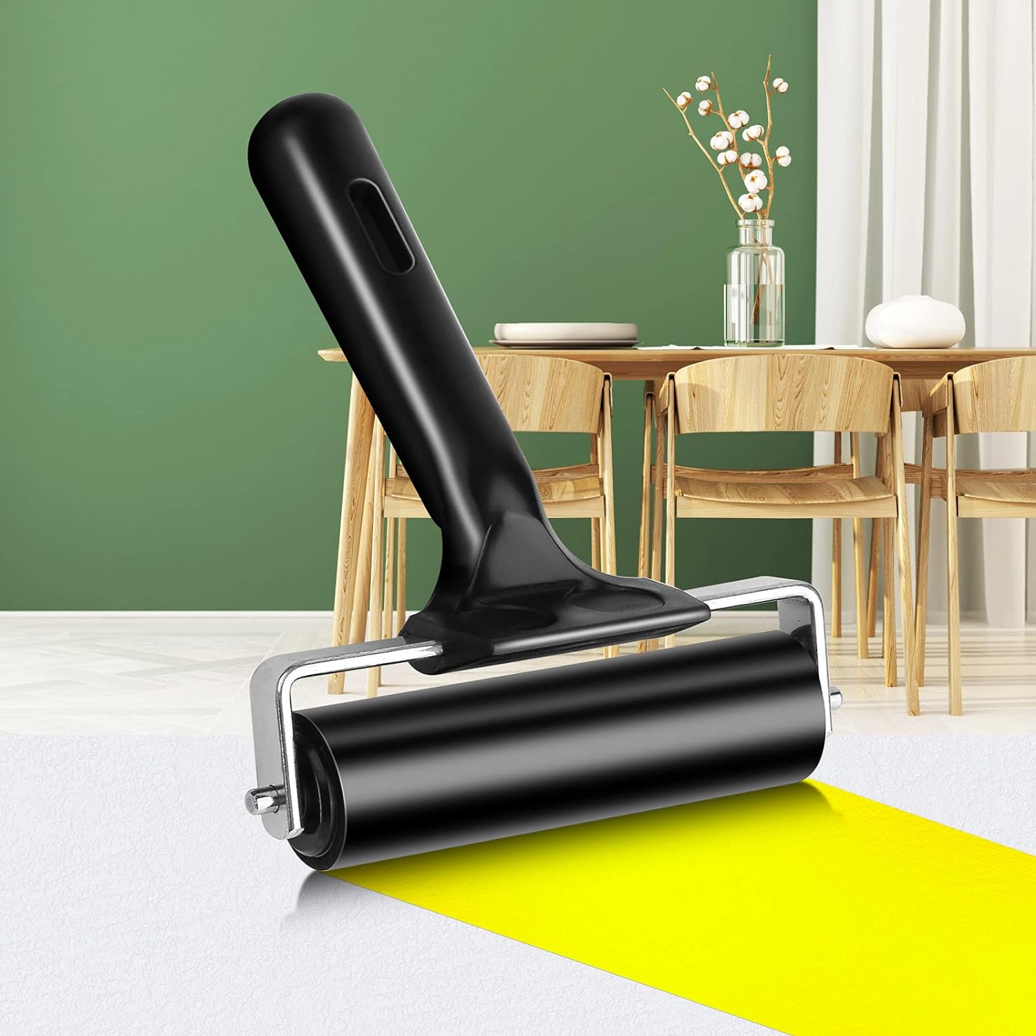 2Pcs Rubber Brayer Rollers 4 and 2.2 Inch for Printmaking