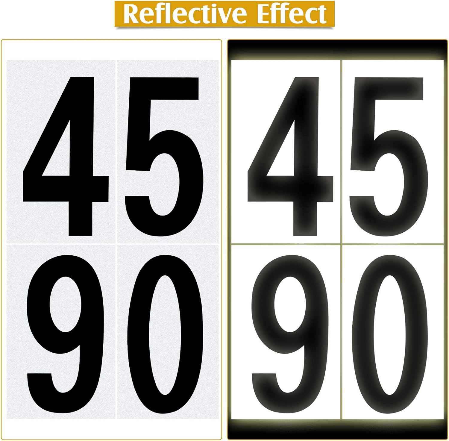 40pcs Mailbox Number 0-9 Sticker Decal Adhesive Black 3 Inch