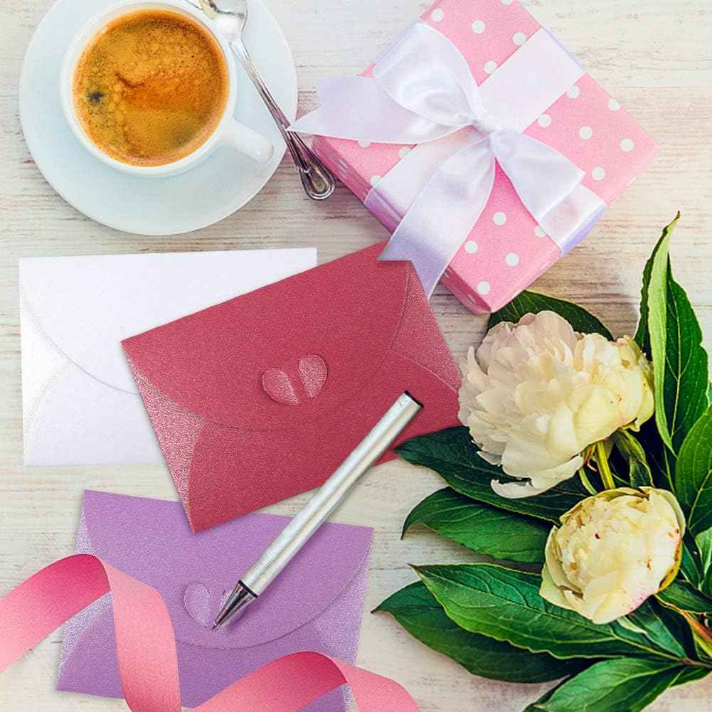 100pcs Mini Christmas Gift Card Envelopes with Heart Shaped Clasp