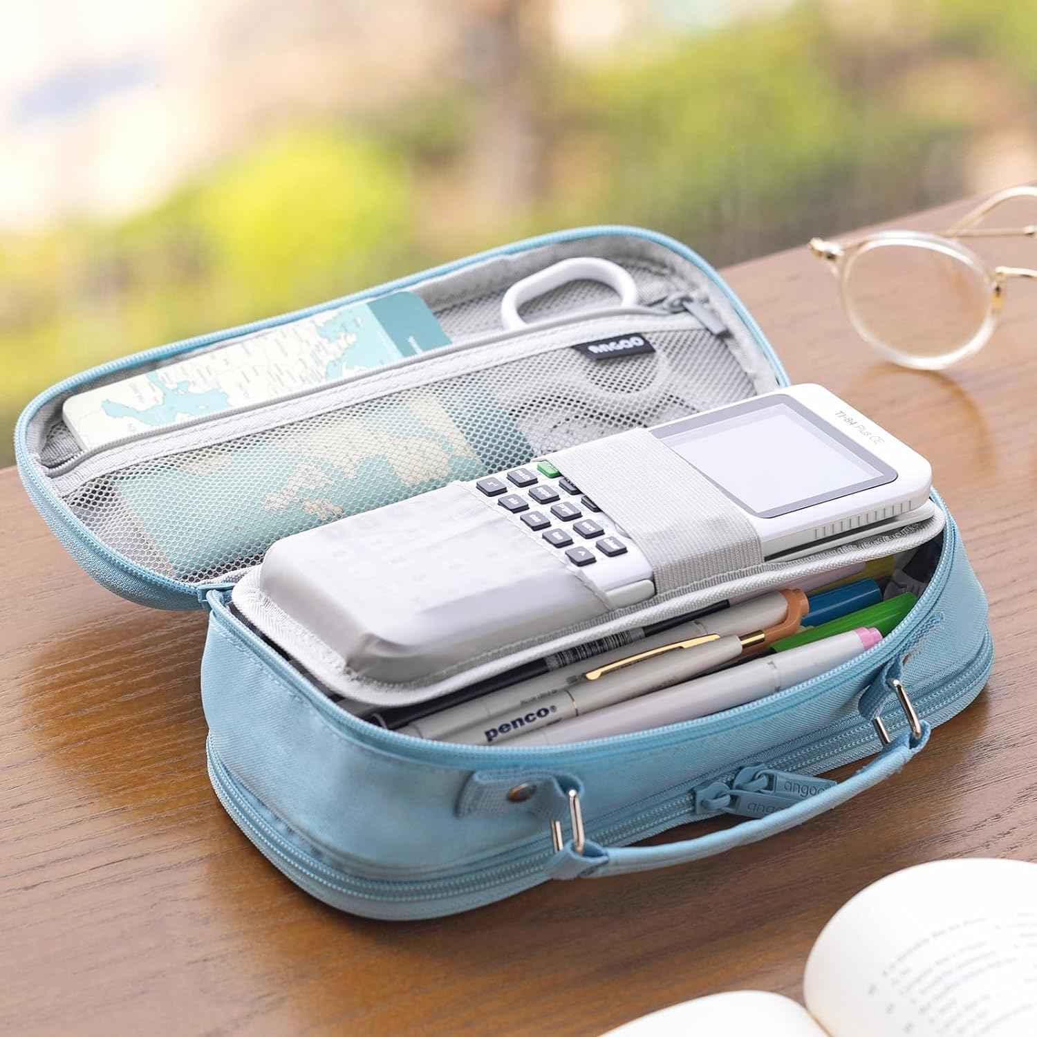Large capacity pencil case Pencil Pouch Double Zipper Storage Bag