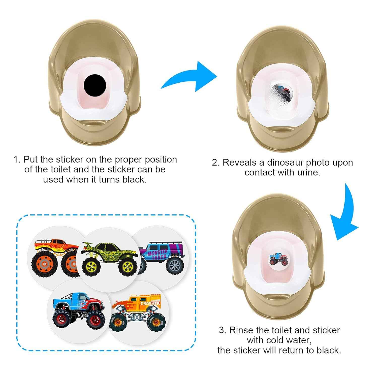 10 Pieces Potty Training Seat Stickers for Boys Toilet Targets