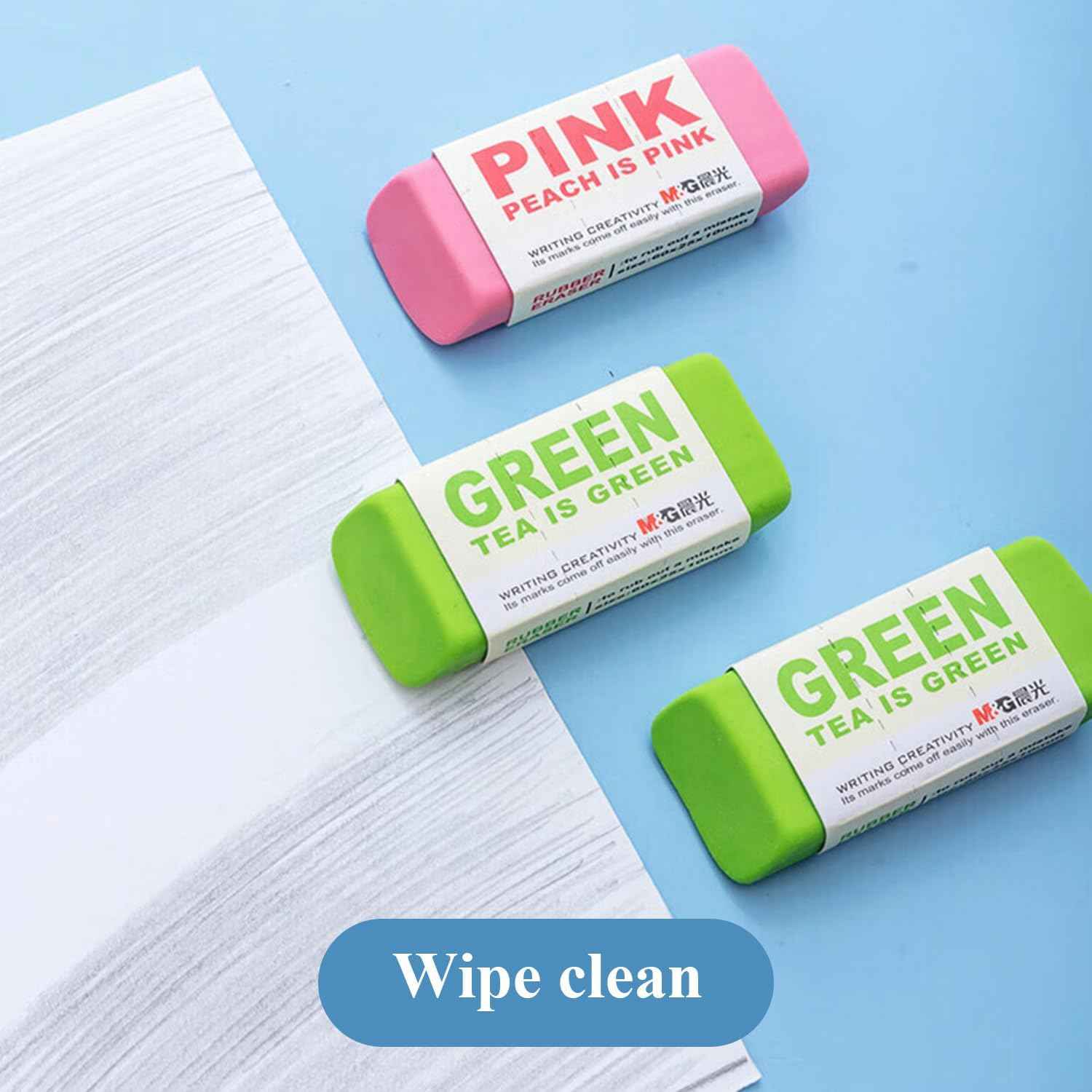 M&G Large Pencil Erasers,8 Assort Colors