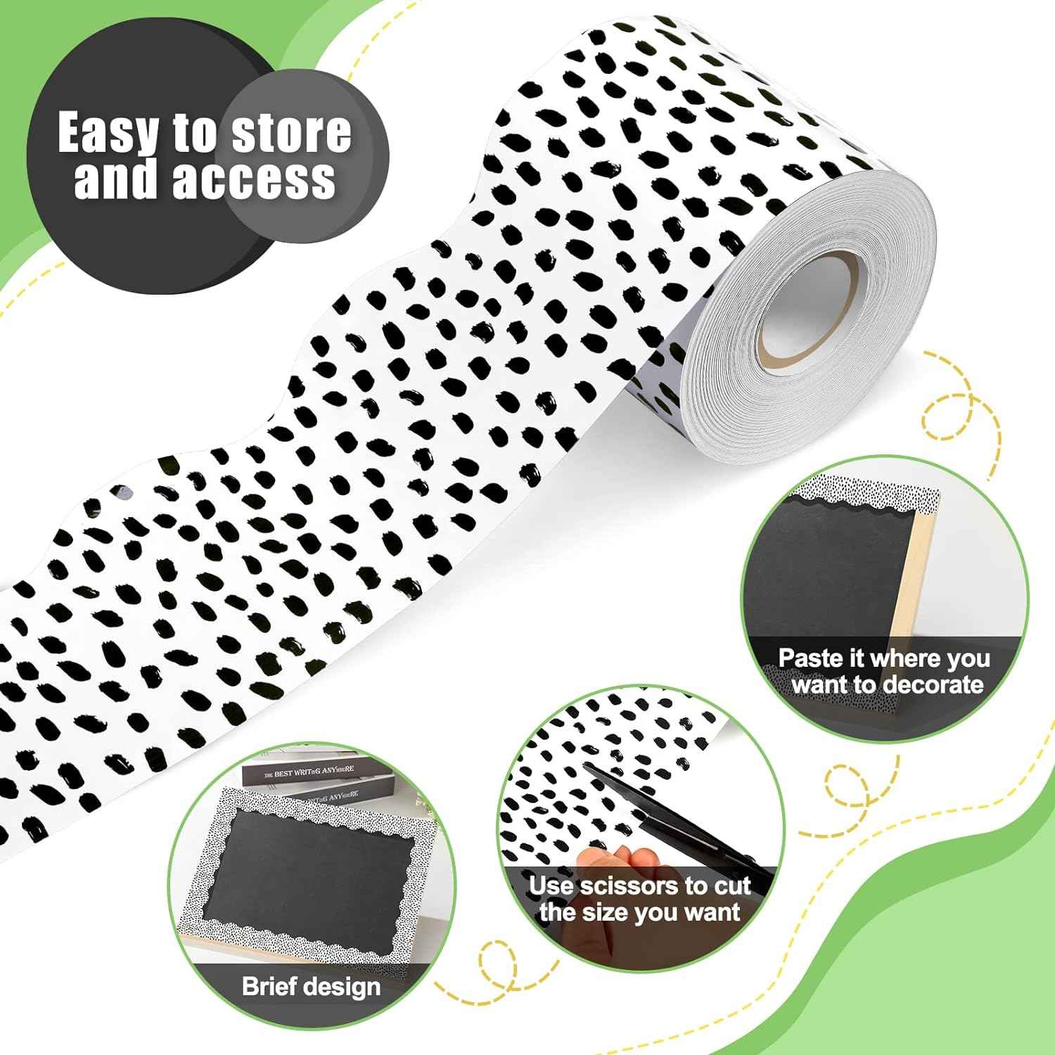 65 Feet Bulletin Board Dots Decorative Trim Borders