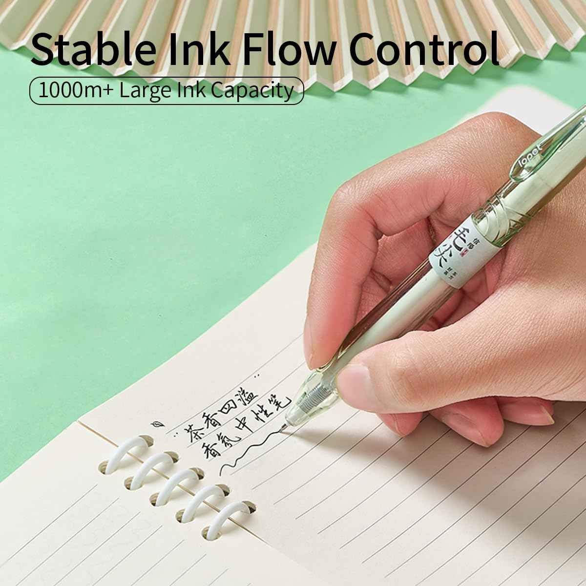 LOPET 4Pcs Bottle Twist Green Tea Scented Gel Pens