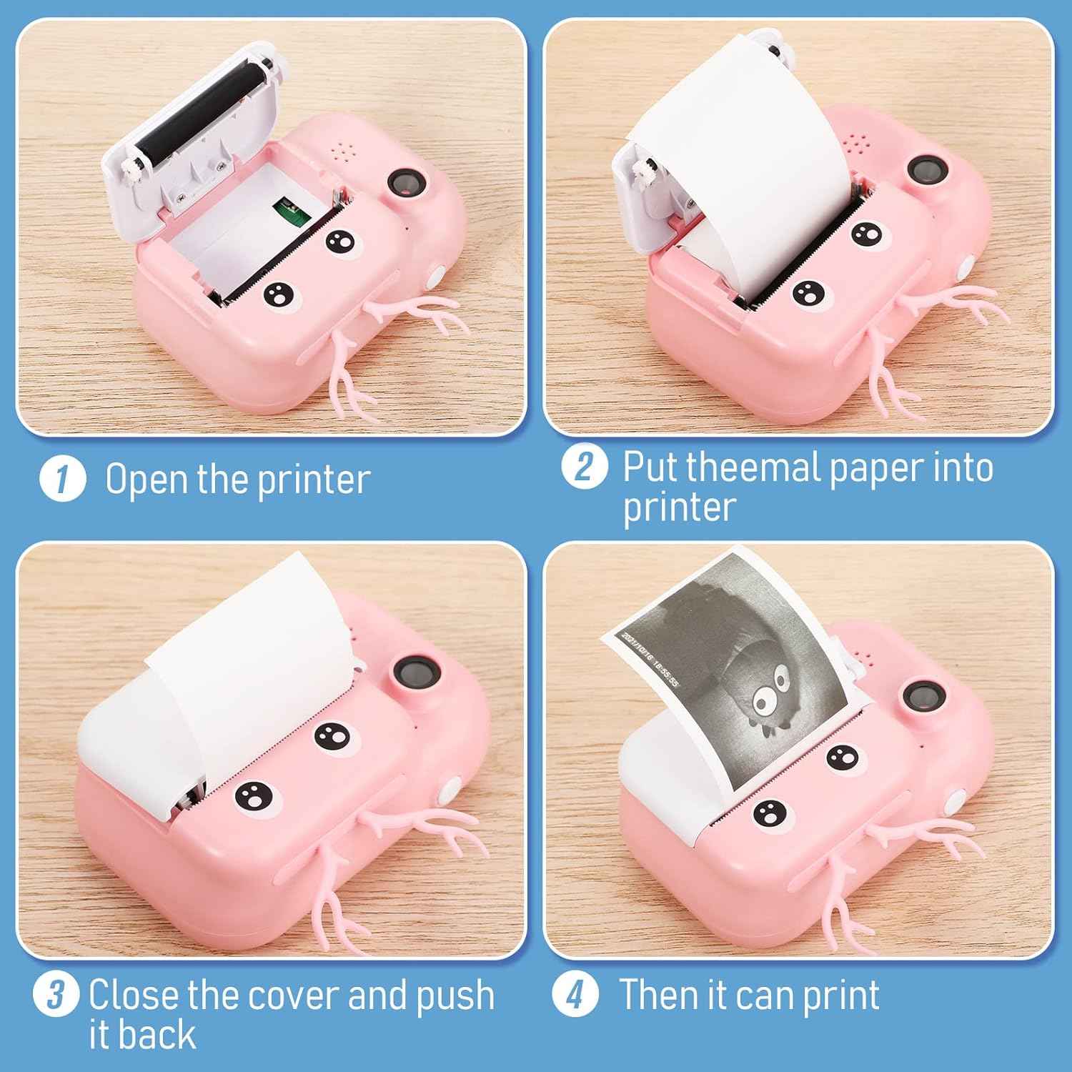20 Rolls Instant Camera Thermal Print Paper for Kids 57 x 30mm