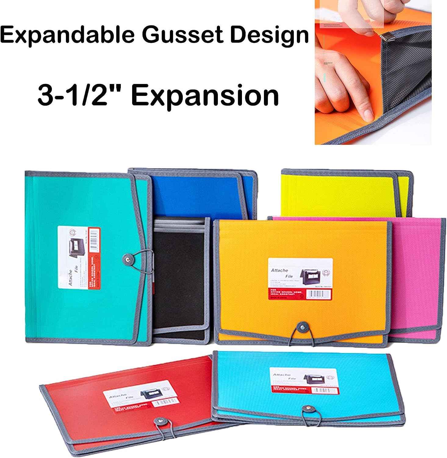 4 Colors Plastic Expanding File Wallet Document Organizer A4 Letter Size